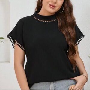 100% CottonBlack Women's Top XL Short Sleeves